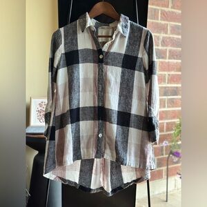 Soft Surroundings Checkered High-low Shirt
